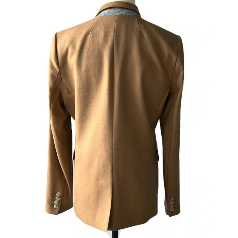 J Crew Regent Blazer Camel Brown Wool B0323 One Button Lined 6 S - Picture 5 of 10